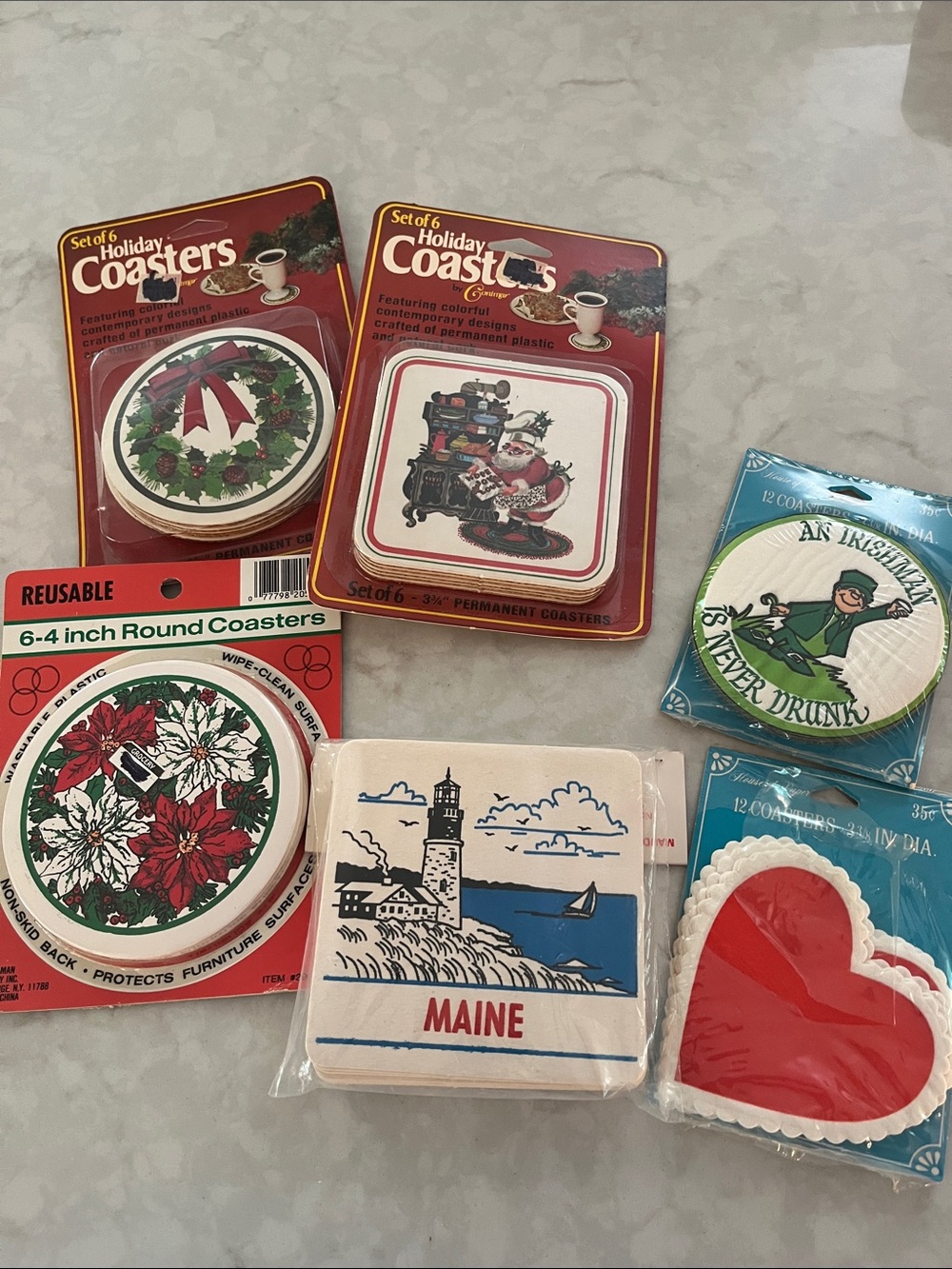 Vintage Paper Party Coasters Christmas & More MCM Barware